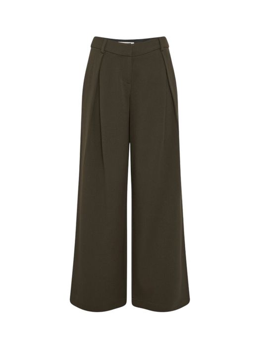 Bruine wijde broek met bandplooi Henrika MSCH Copenhagen
