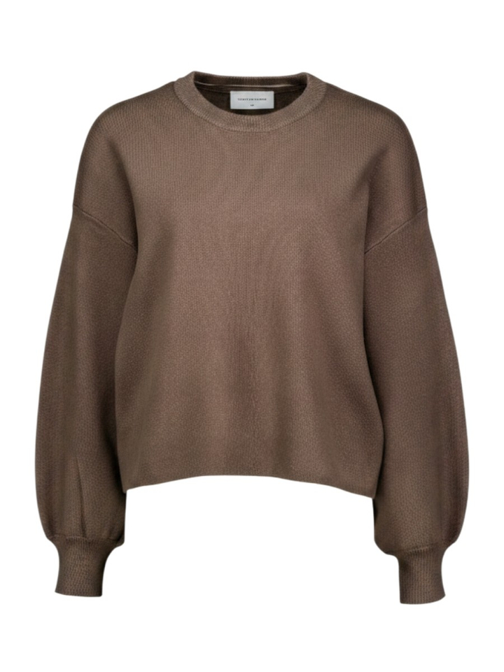 Donkerbruine pull met ronde hals Mercy East Msch