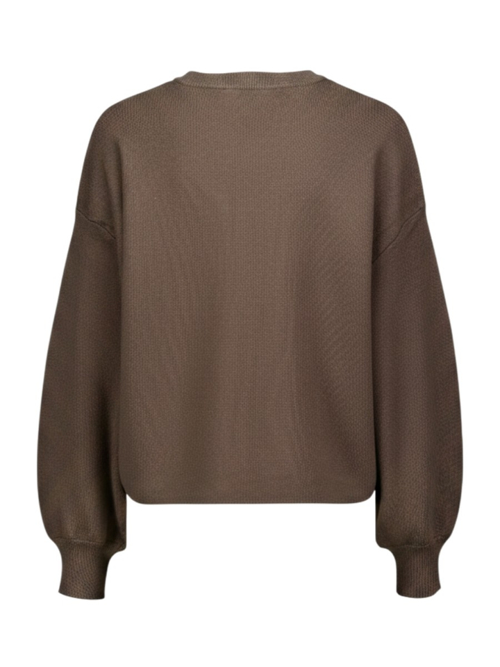 Donkerbruine pull met ronde hals Mercy East Msch