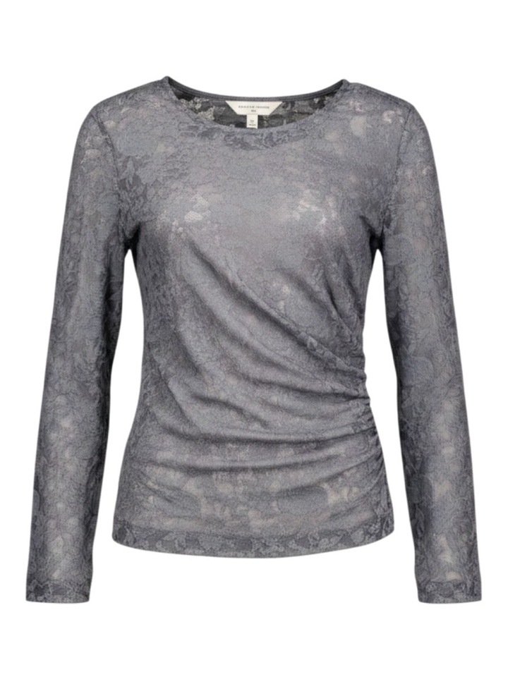Grijze t-shirt met bloemen detail Brigitta MSCH Copenhagen