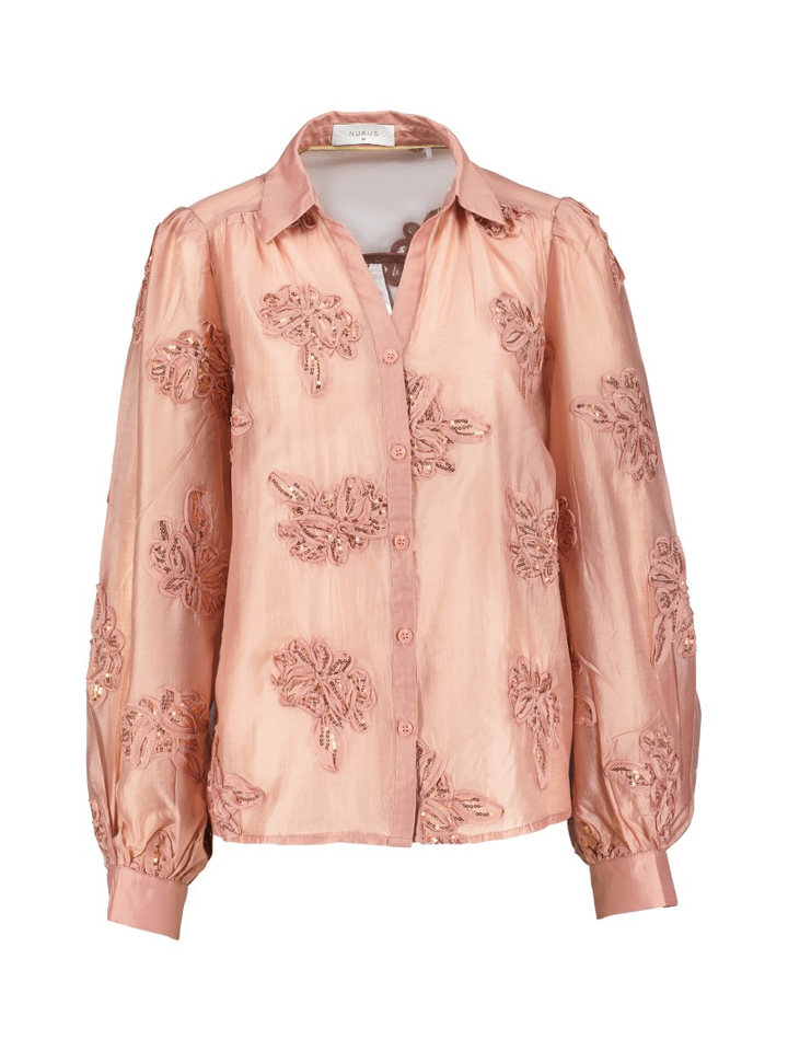 Roze bloes met pailletten bloemen Antonella Nukus