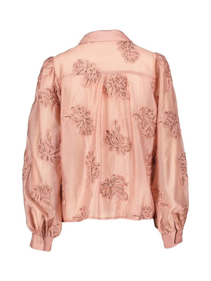 Roze bloes met pailletten bloemen Antonella Nukus