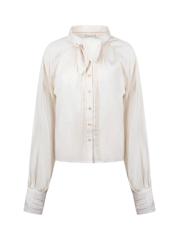 Witte bloes met strik Alexandra Nukus