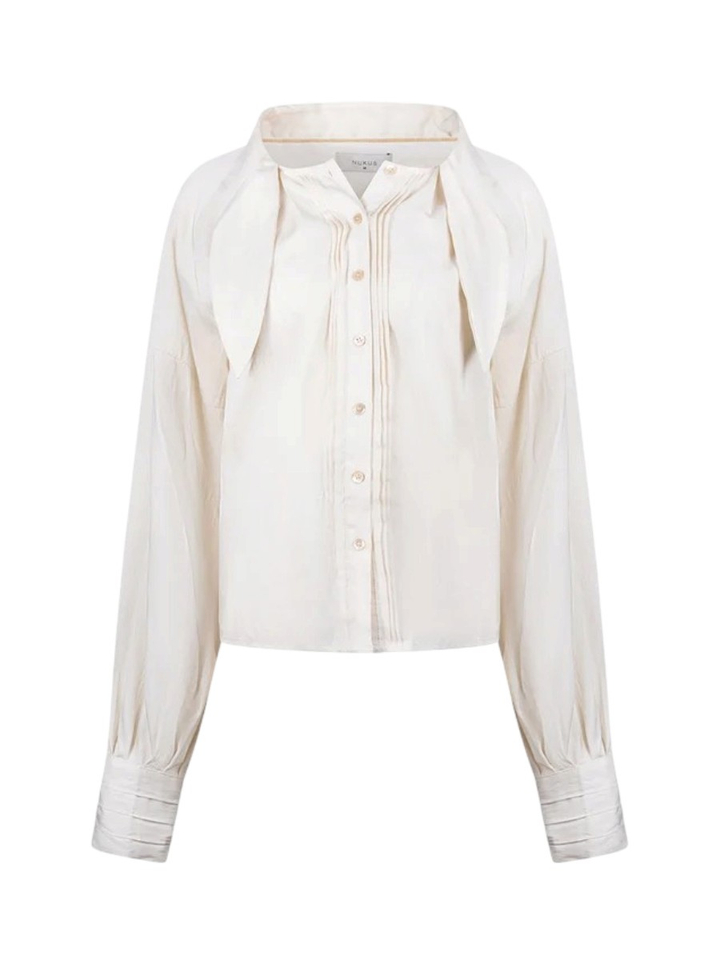 Witte bloes met strik Alexandra Nukus