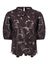 Bruine top met lederlook detal en kant Nicole Nukus 