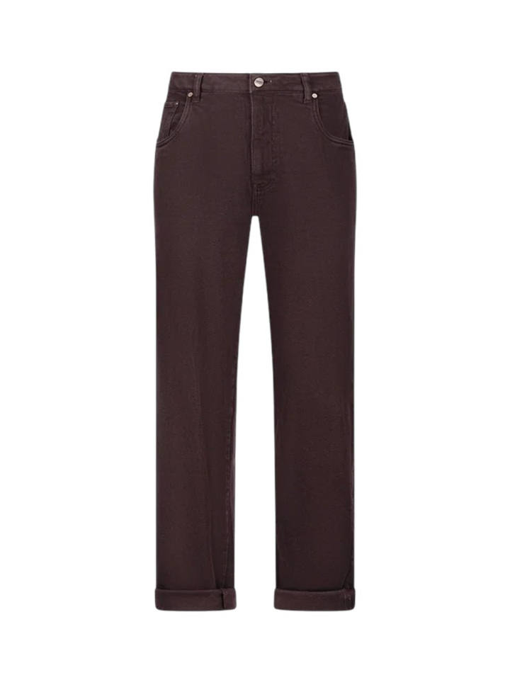 Bruine barrel fit jeans Petra Nukus 