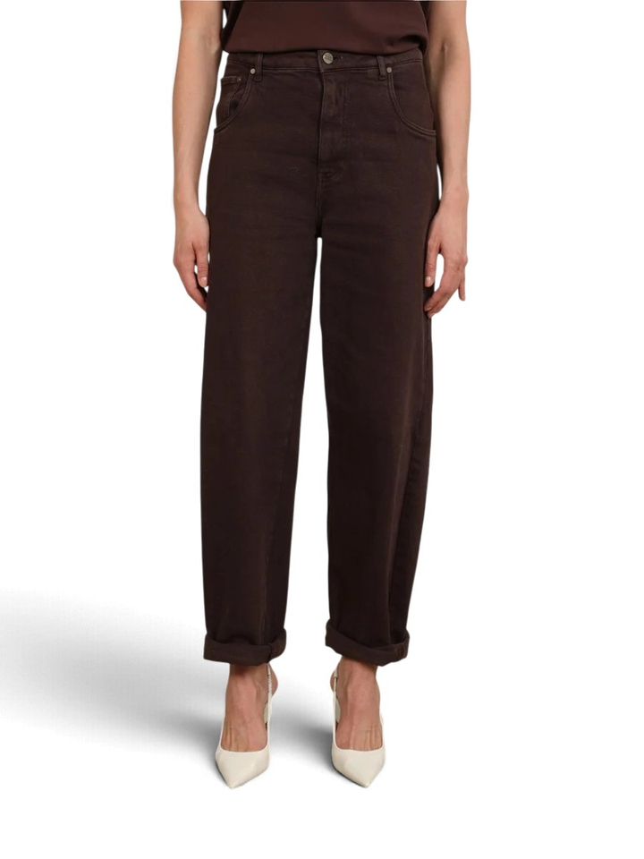 Bruine barrel fit jeans Petra Nukus 