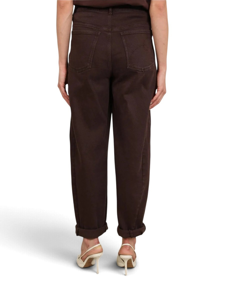 Bruine barrel fit jeans Petra Nukus 