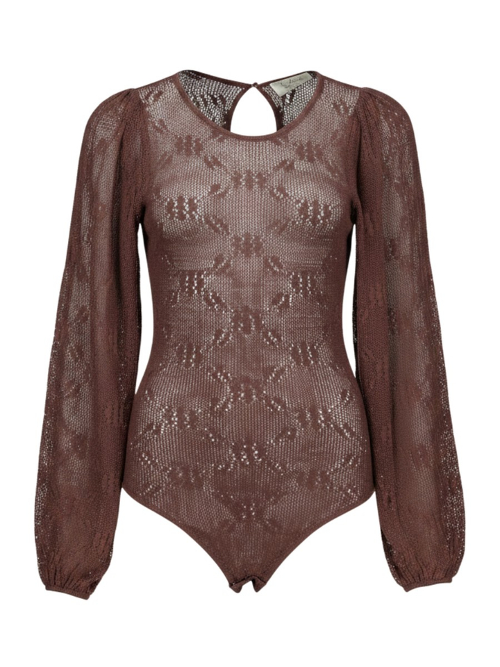 Bruine doorzichtoge body bloes Laurel Rae
