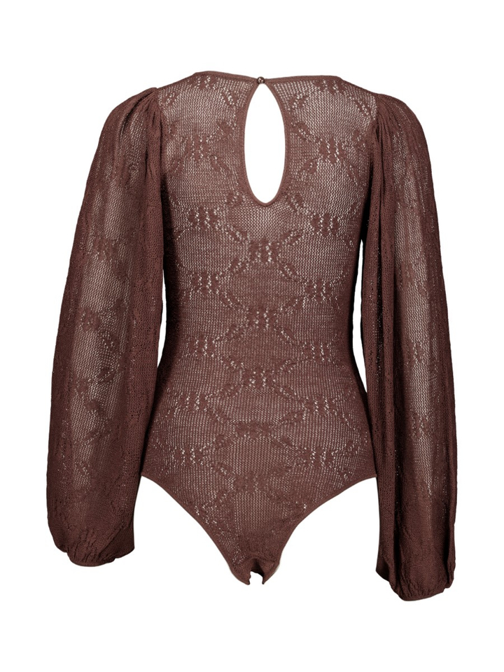 Bruine doorzichtoge body bloes Laurel Rae