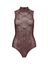 Bruine bodysuit met kantdetails en opstaande kraag Body Rae 