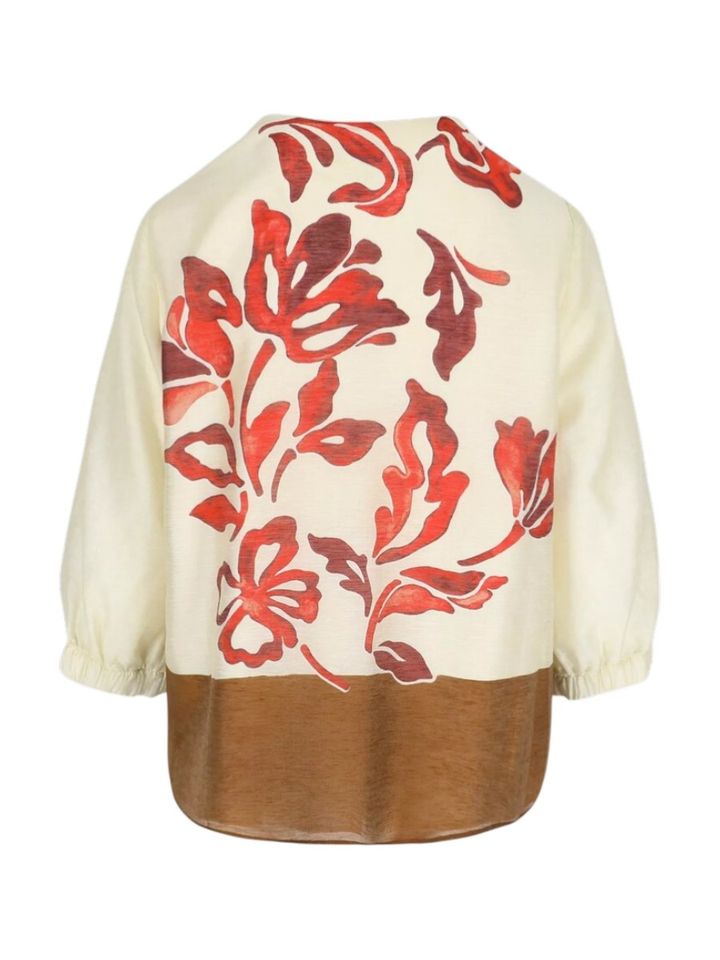 Beige blouse met rode details Junina Mayerline