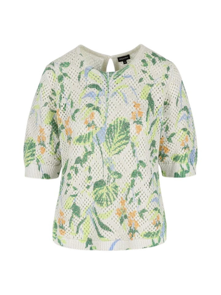 Ecru gehaakte trui met print Armani Mayerline