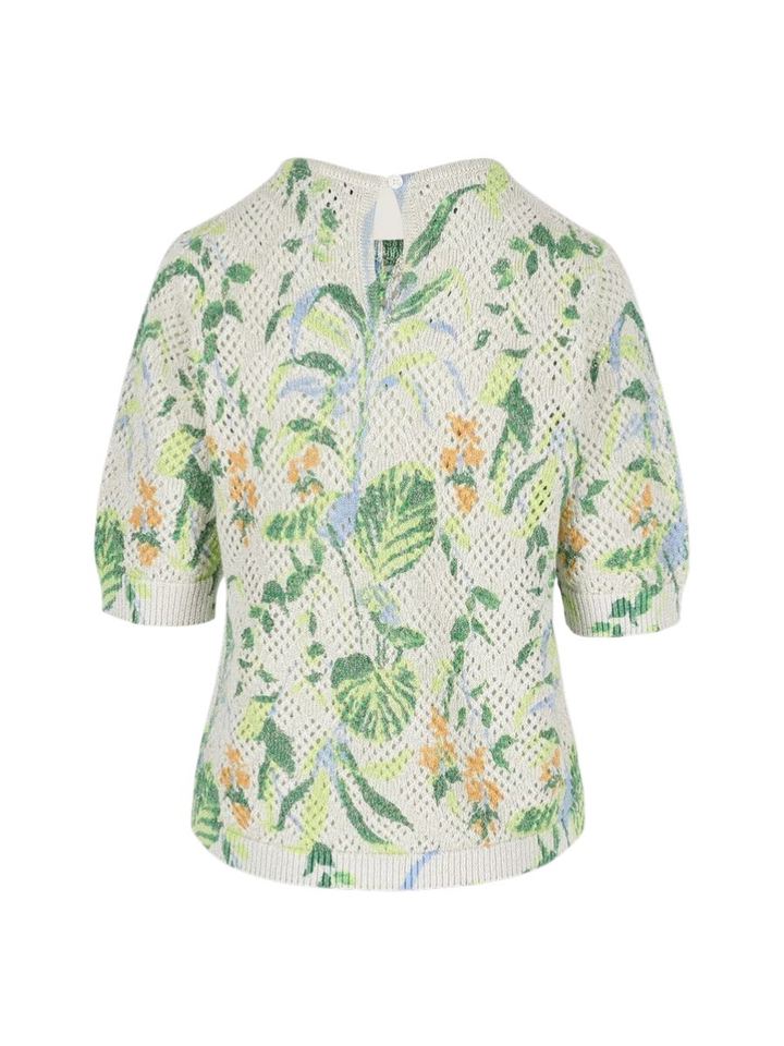 Ecru gehaakte trui met print Armani Mayerline