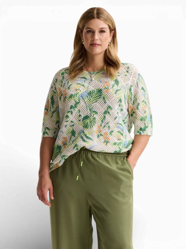 Ecru gehaakte trui met print Armani Mayerline