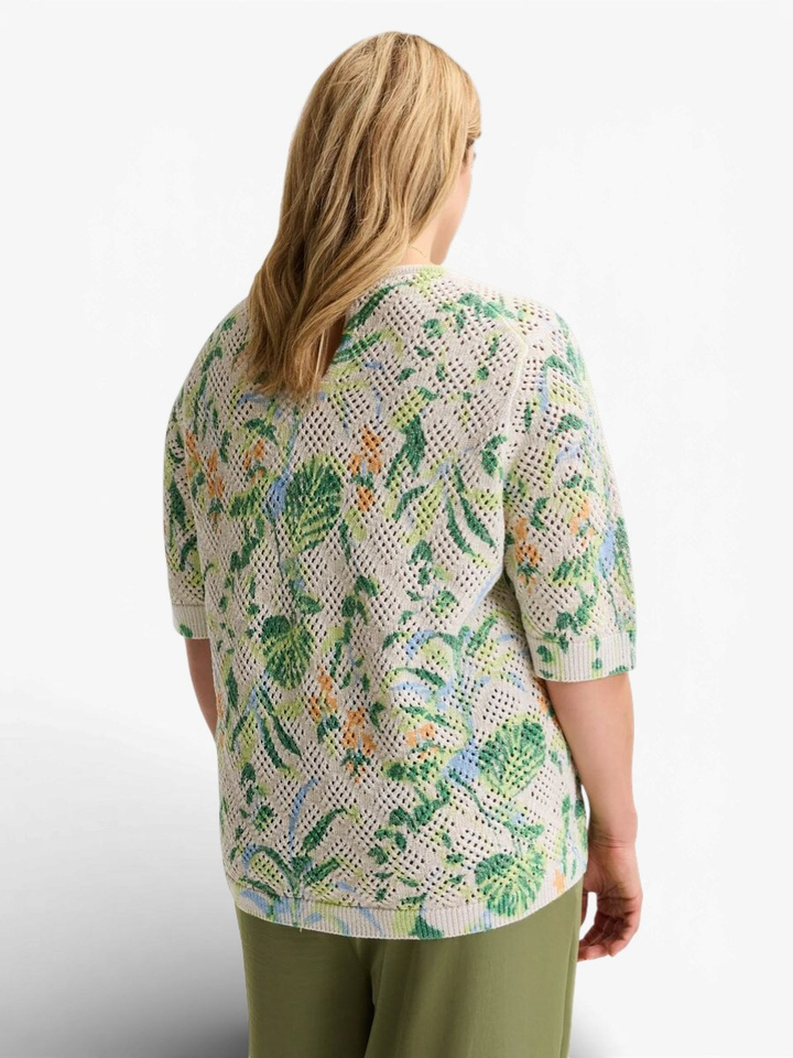 Ecru gehaakte trui met print Armani Mayerline