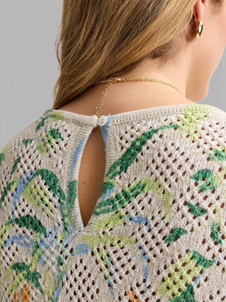 Ecru gehaakte trui met print Armani Mayerline