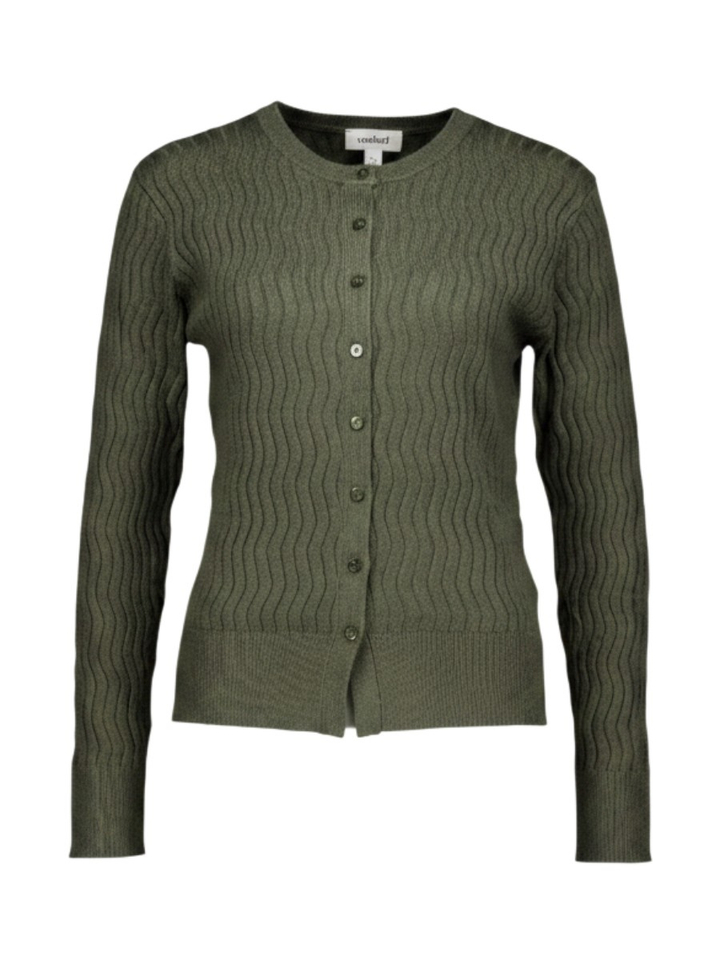 Kakigroene cardigan met knopen Spina Soaked