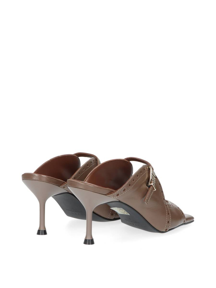 Taupe kleurige sandalen met hak Raven March23