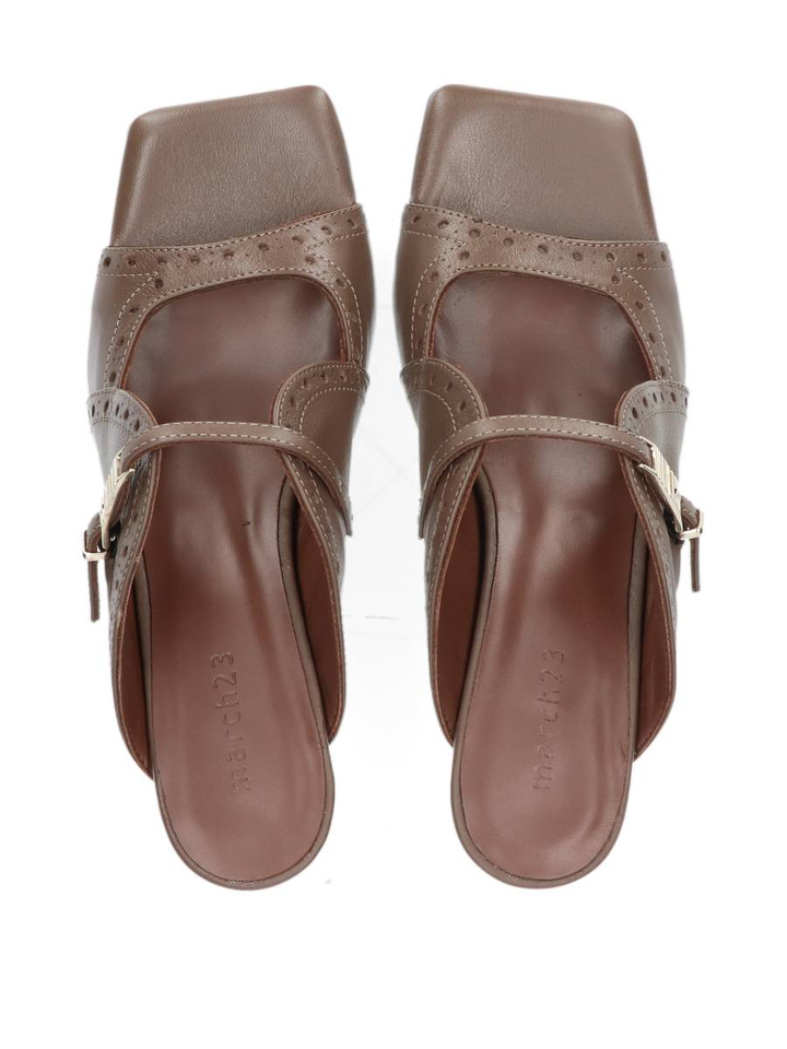 Taupe kleurige sandalen met hak Raven March23