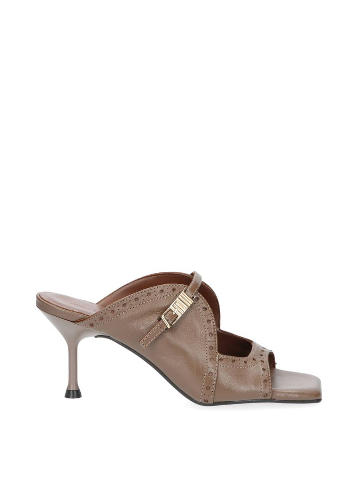 Taupe kleurige sandalen met hak Raven March23