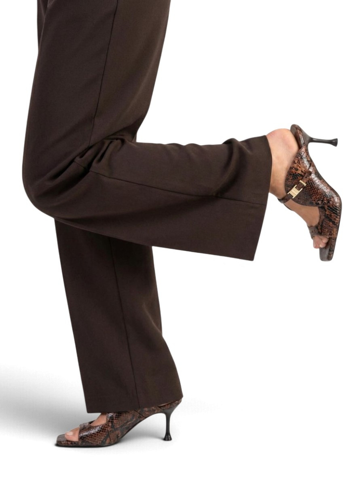 Chocolade bruine pyton sandalen met hak Raven March23