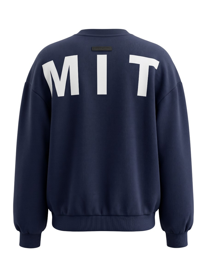 Donkerblauwe sweater Maxi Split Haute L'Amitie 