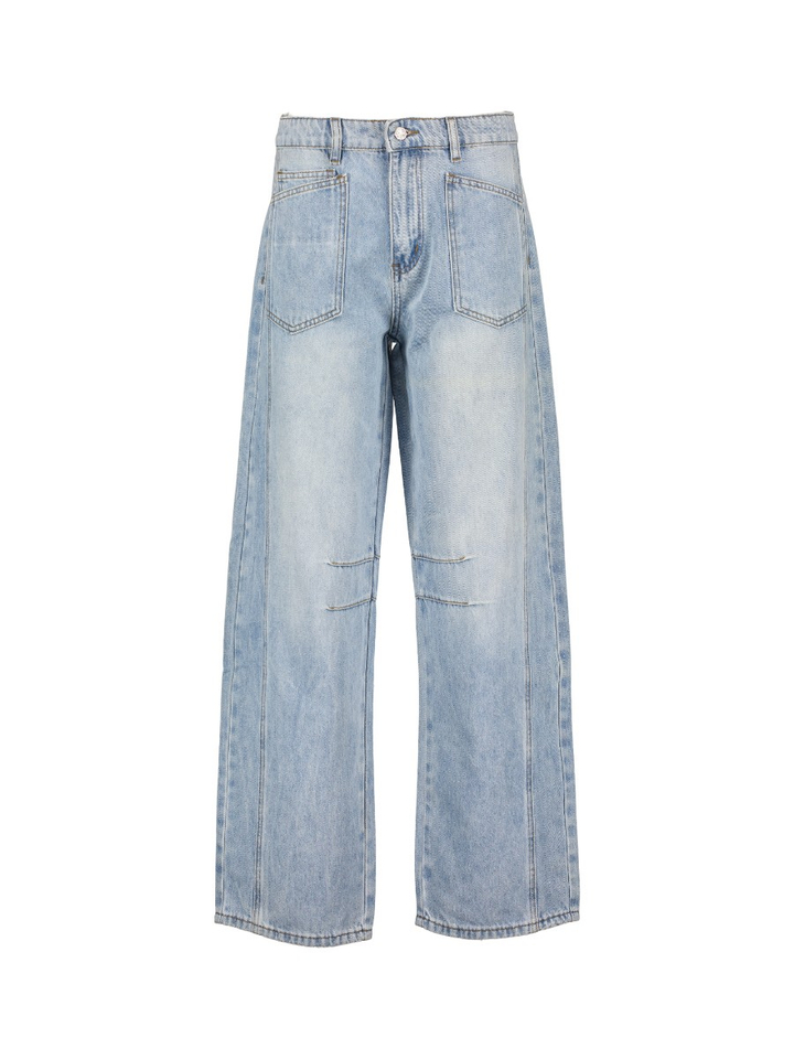 Lichtblauwe barrel fit jeans Haute L'amitie 