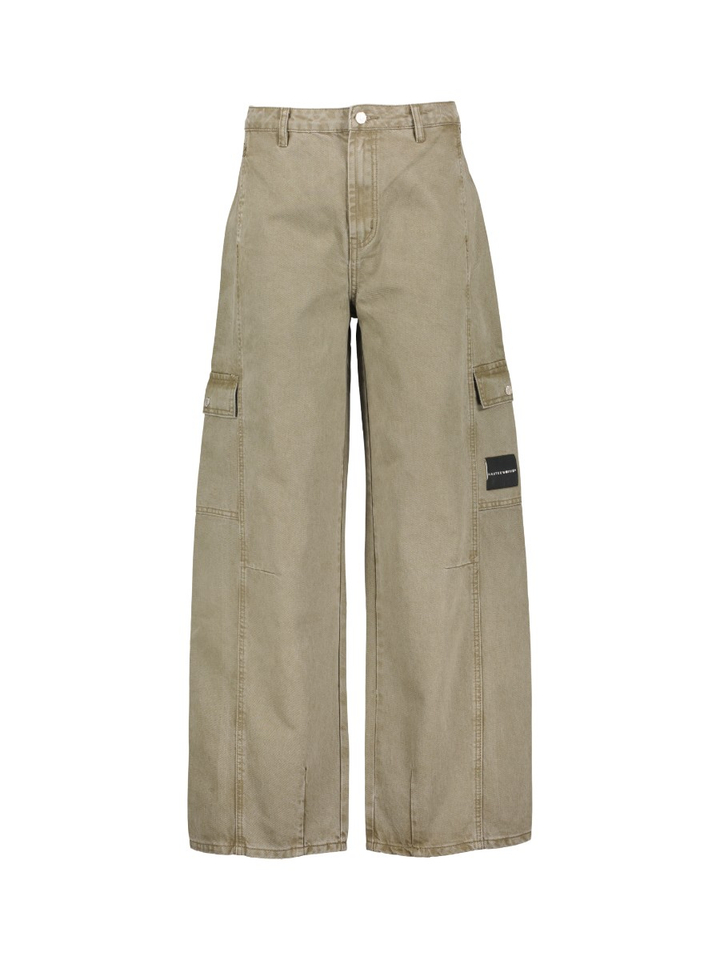 Kaki groene loose fit jeans met zakken Enigma Pocket Haikure