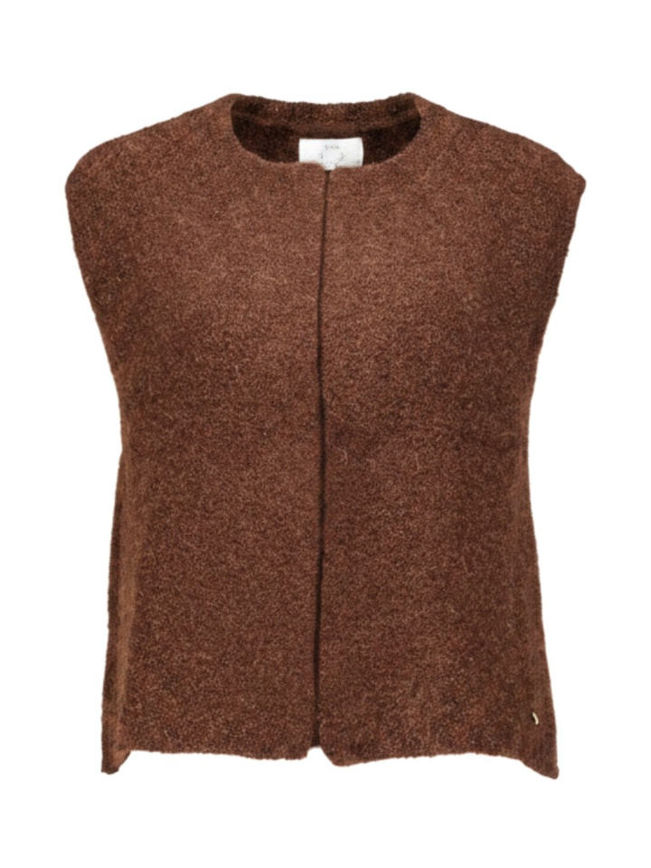 Bruine gebreide cardigan Achille Des Petits Hauts 