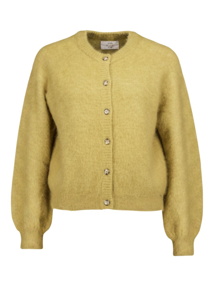 Okergele gebreide cardigan Colombine Des Petits Hauts 