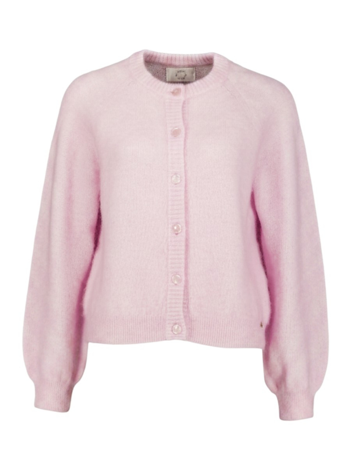 Lichtroze gebreide cardigan Colombine Des Petits Hauts