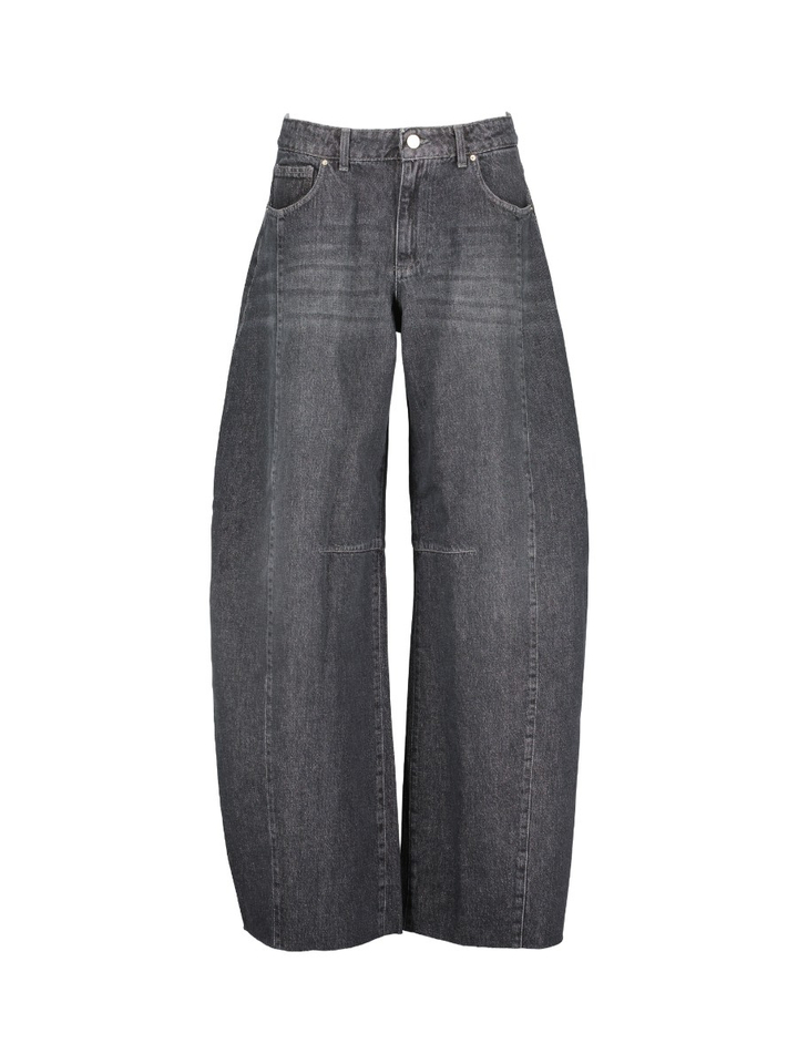 Donkergrijze wijde jeans Ariel Noir'N'Bleu