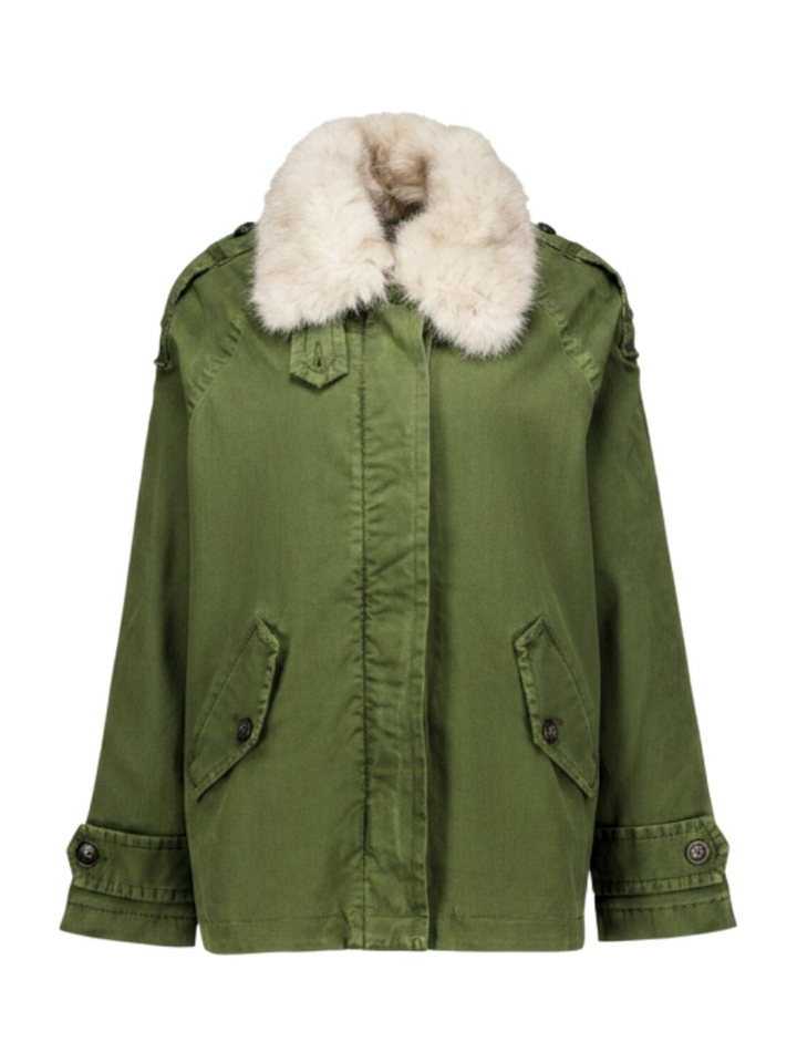 Groene jas met bontkraag Nati Blonde NO8