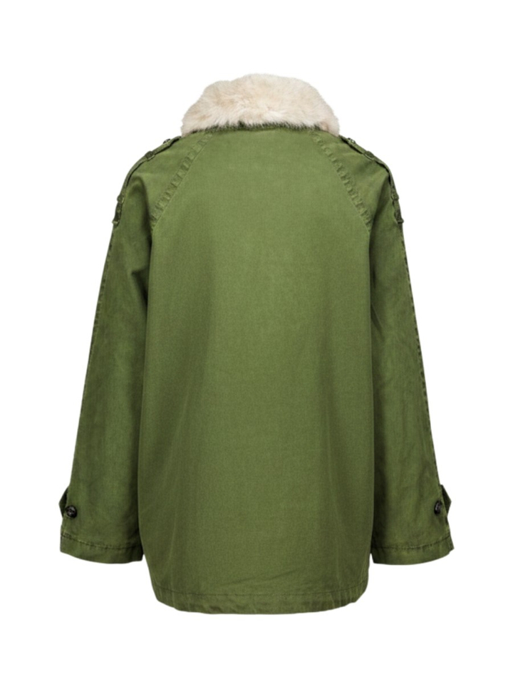 Groene jas met bontkraag Nati Blonde NO8