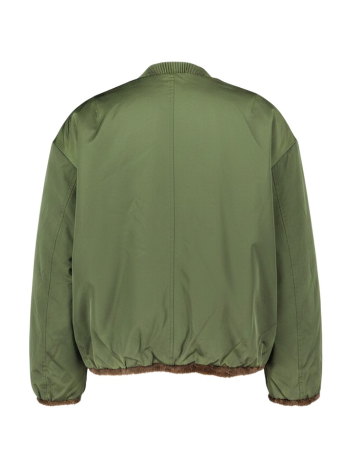 Olijfgroene omkeerbare bomberjas met imitatiebont Katilin Blonde NO8