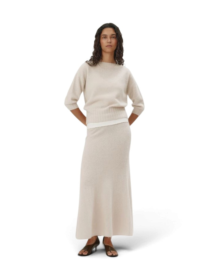 Beige pull met driekwart mouwen MONA Six Ames