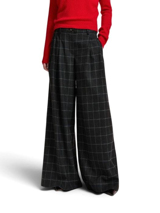 Donkergrijs en gebroken wit geruite broek KOLLECTION Essentiel