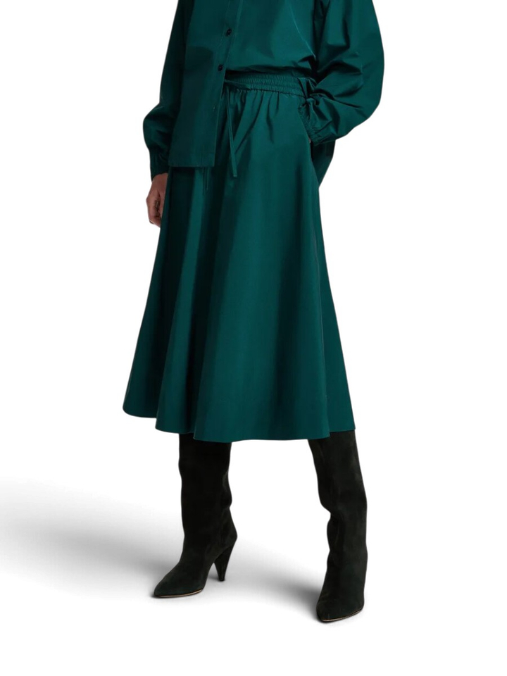Donkergroene midirok met A-lijn Keely Essentiel