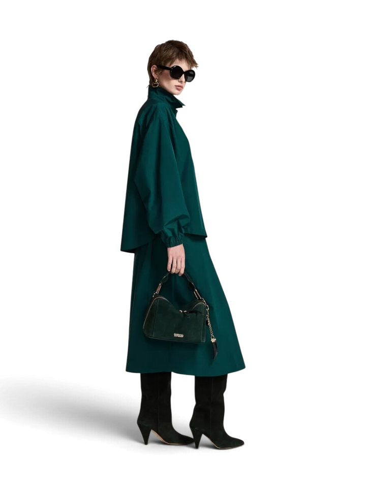 Donkergroene midirok met A-lijn Keely Essentiel