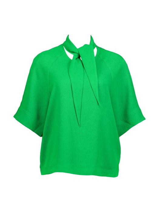 Groene blouse met sjaalkraag Kassie Essentiel