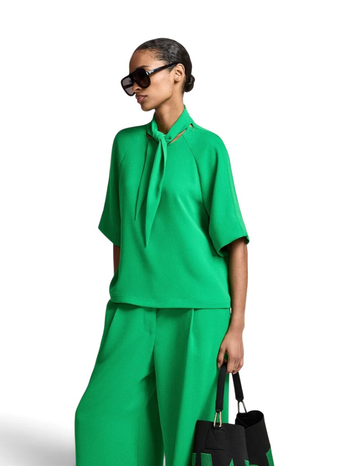 Groene blouse met sjaalkraag Kassie Essentiel
