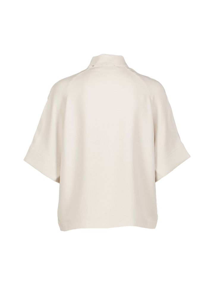 Gebroken witte top met sjaalkraag Kassie Essentiel