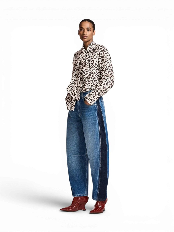 Blauwe jeans met contrastrook Kashba Essentiel