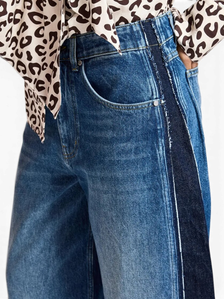 Blauwe jeans met contrastrook Kashba Essentiel