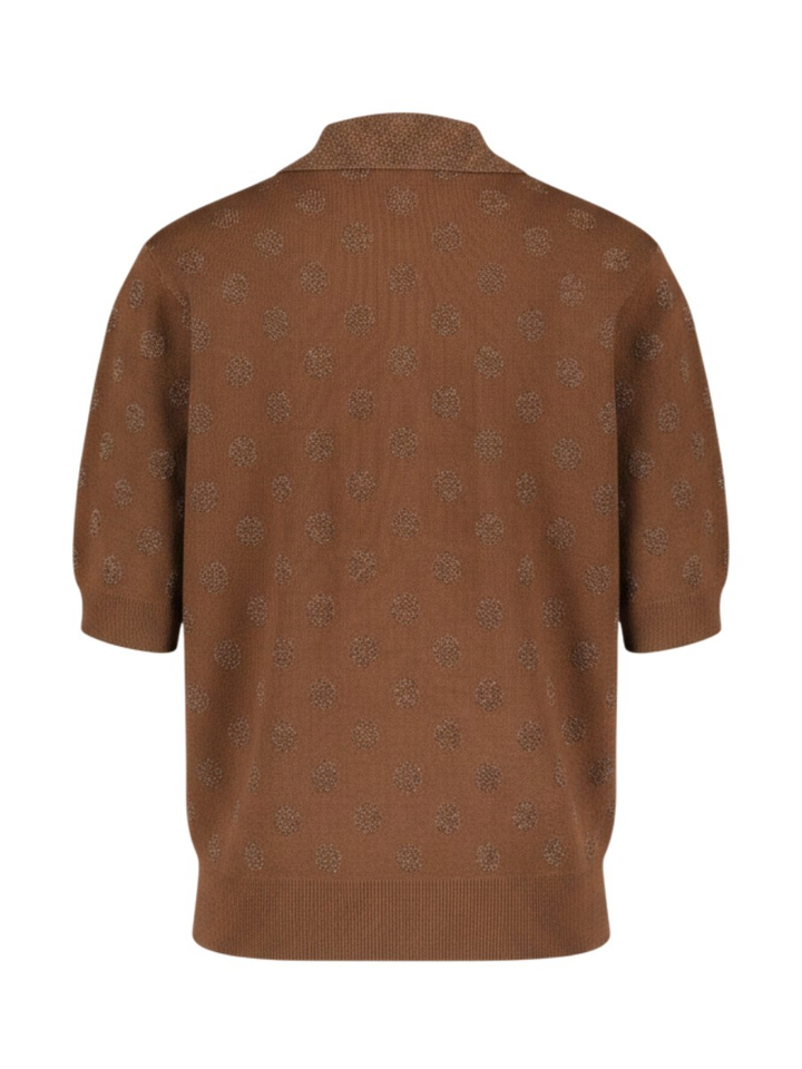 Bruine polo met stippen en zilveren knopen Krab Essentiel