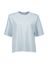 Lichtblauwe katoenen T-shirt met schoudervulling Kort Essentiel 