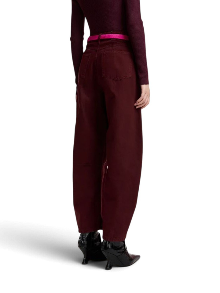 Bordeaux cropped jeans met barrelpijp Kokos Essentiel 