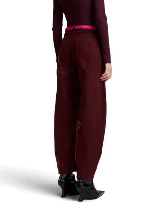Bordeaux cropped jeans met barrelpijp Kokos Essentiel