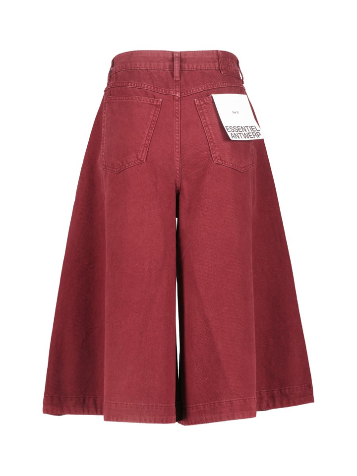 Bordeaux denim bermudashort met brede pijp Karry Essentiel